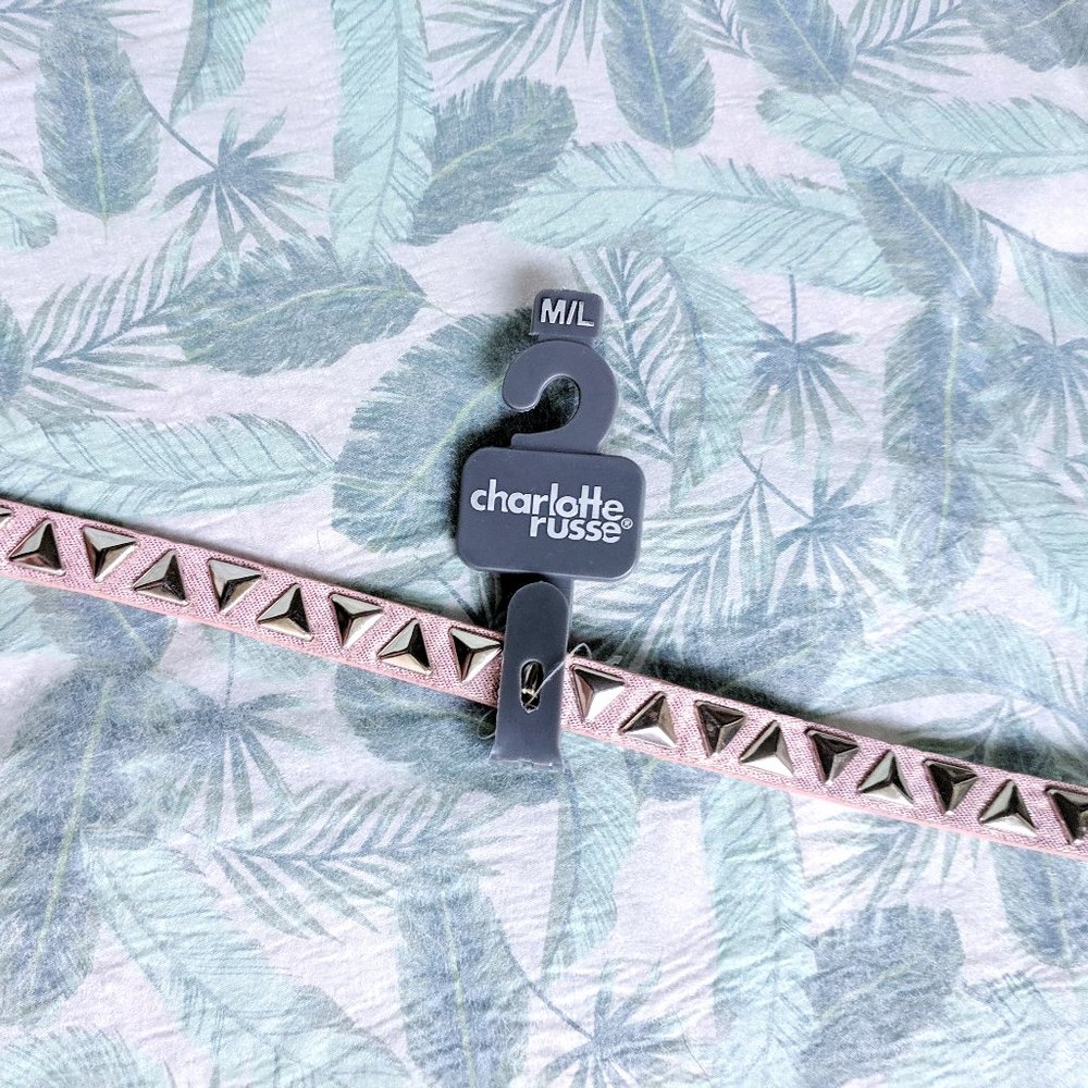 NWT Studded Sparkly Pink Skinny Belt | Size M/L